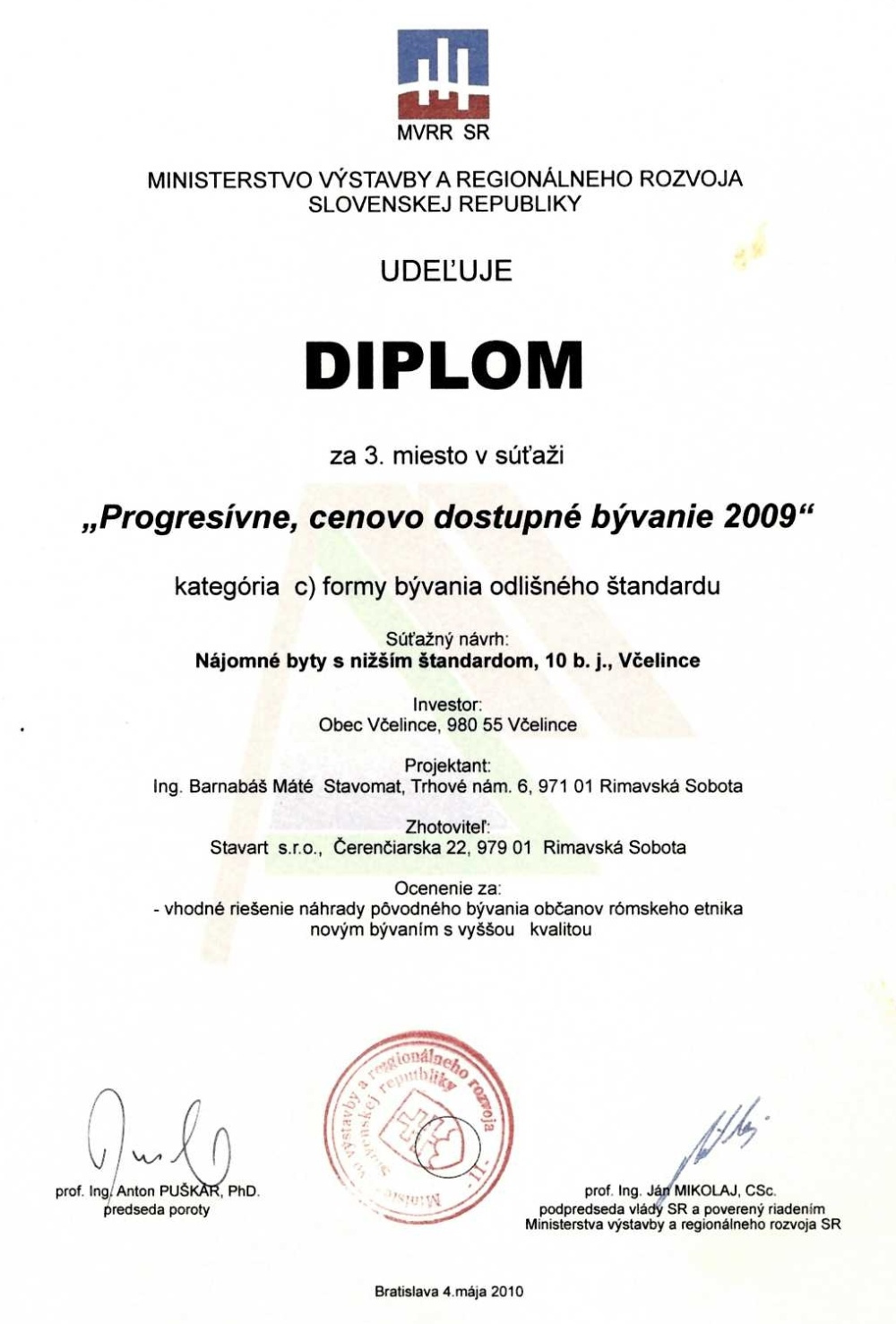 Certifikaty, ocenenia